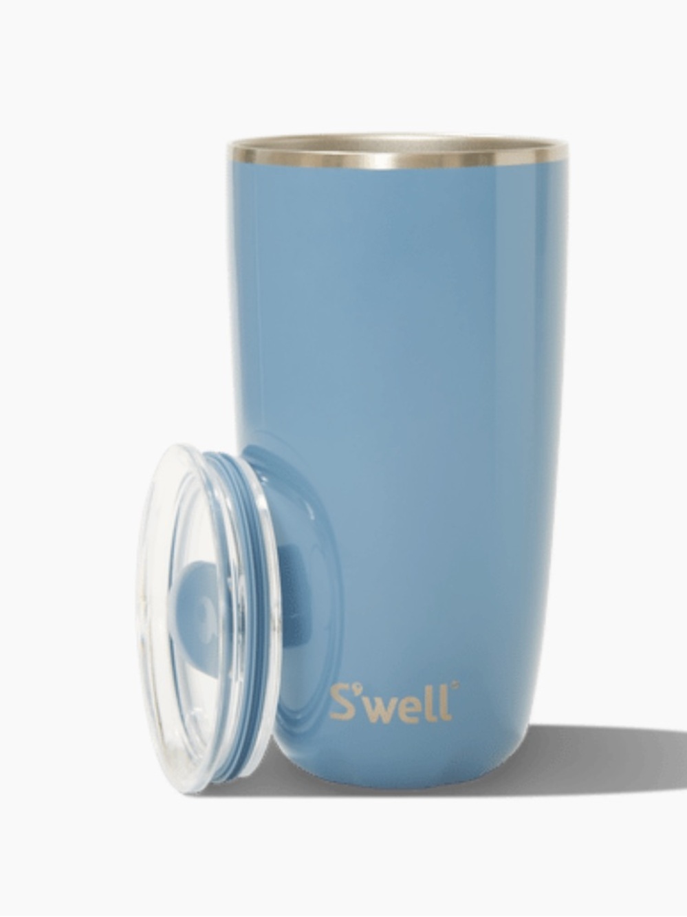 NEW S'well Coastal Blue Insulated Tumbler with Clear Lid